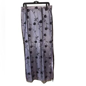 Chelsea Nites Vintage Elegant Lavender & Black Mesh Floral Skirt Size 14